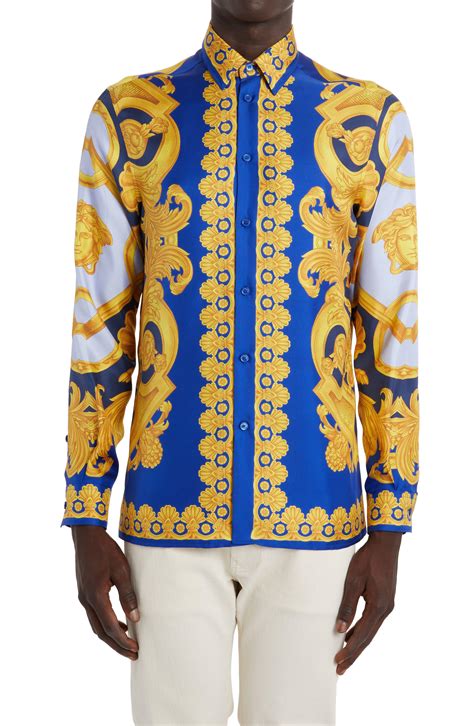 versace button shirts|versace men's button shirts.